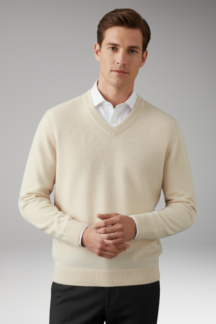 Men's V Neck Sweater Loose Fit