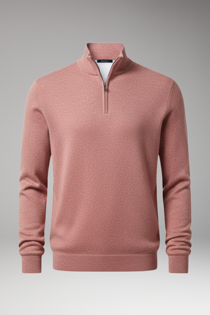 Men's Zip Neck Textured Sweater - VibreMode