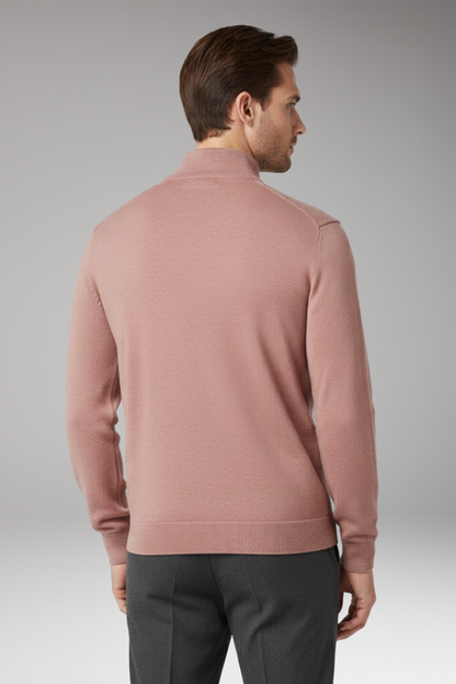 Men's Zip Neck Textured Sweater