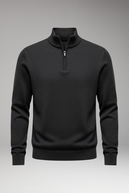 Men's Half-Zip Sweatshirt Ribbed Cuffs - VibreMode