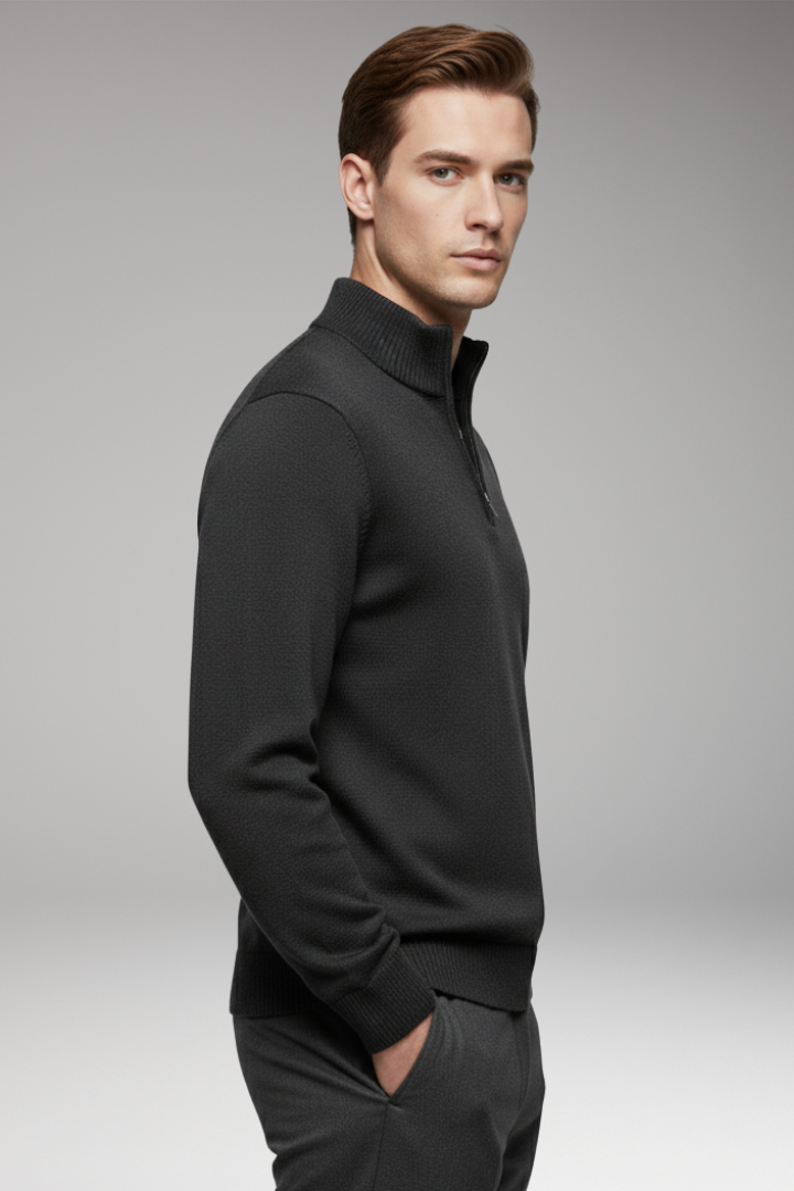 Men's Half-Zip Sweatshirt Ribbed Cuffs