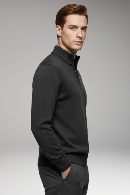 Men's Half-Zip Sweatshirt Ribbed Cuffs