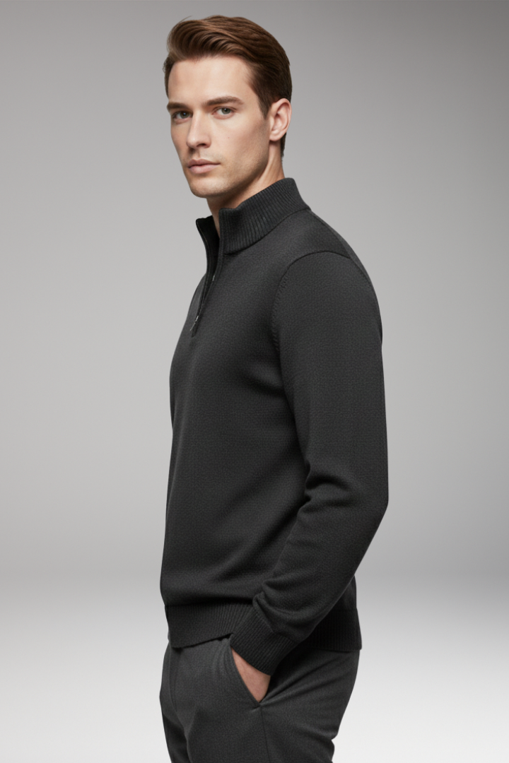 Men's Half-Zip Sweatshirt Ribbed Cuffs