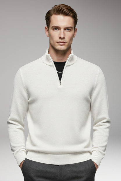 Men's Half-Zip Sweatshirt Ribbed Cuffs