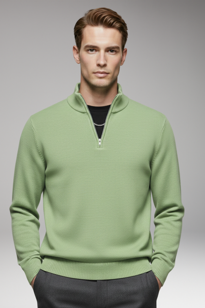 Men's Half-Zip Sweatshirt Ribbed Cuffs