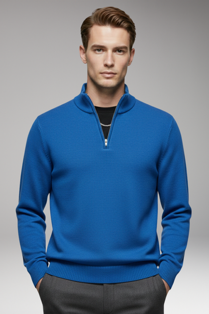 Men's Half-Zip Sweatshirt Ribbed Cuffs