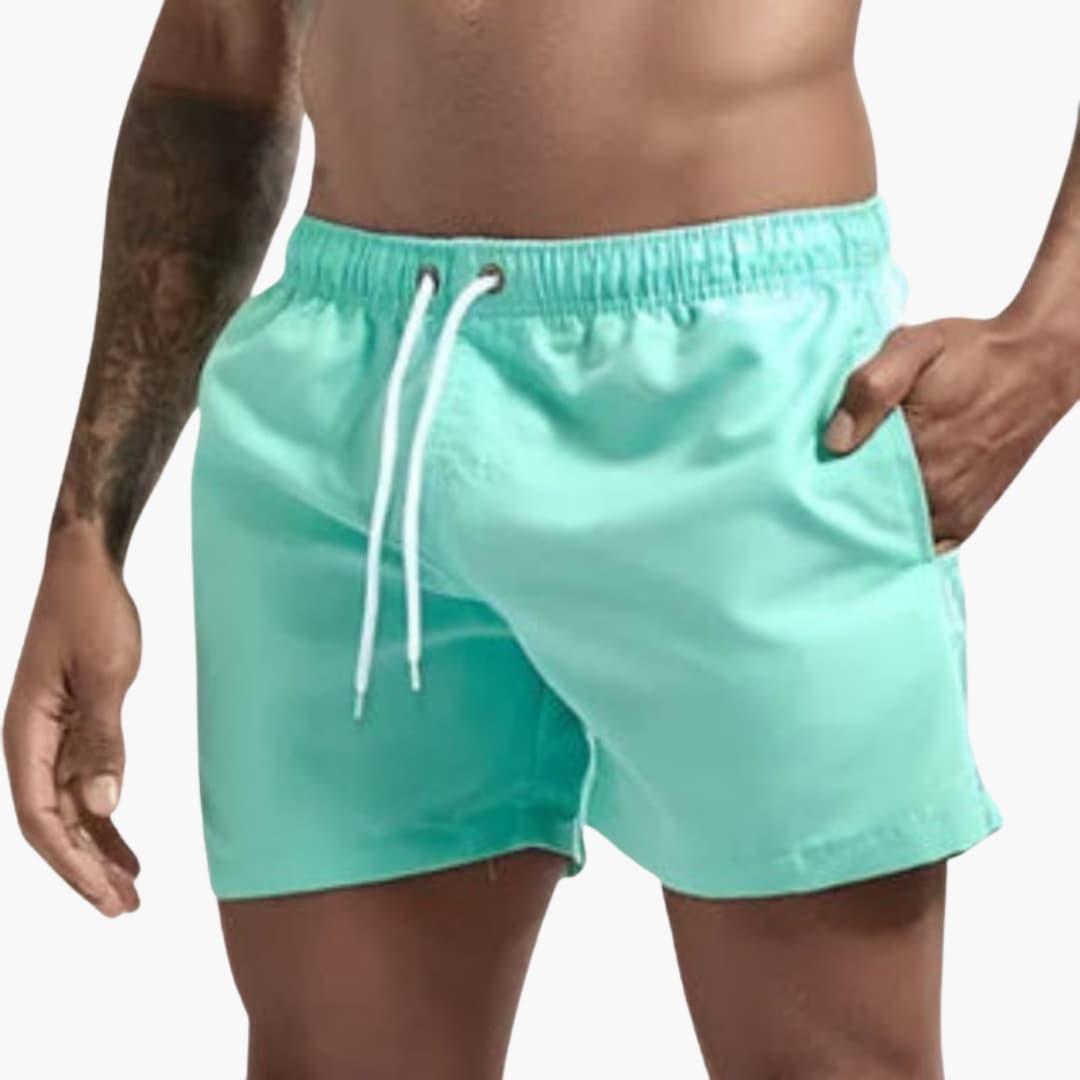 Men's Swim Shorts Elastic Waist Water-Resistant