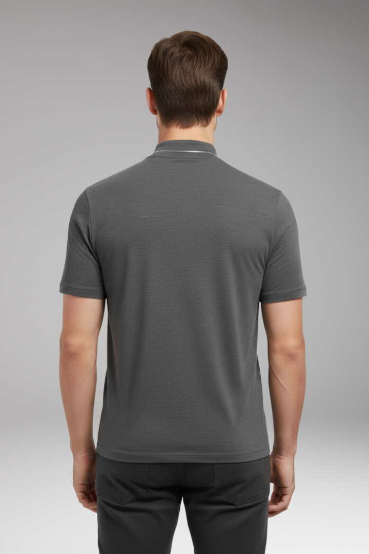 Men's Short Sleeve High Collar T-Shirt