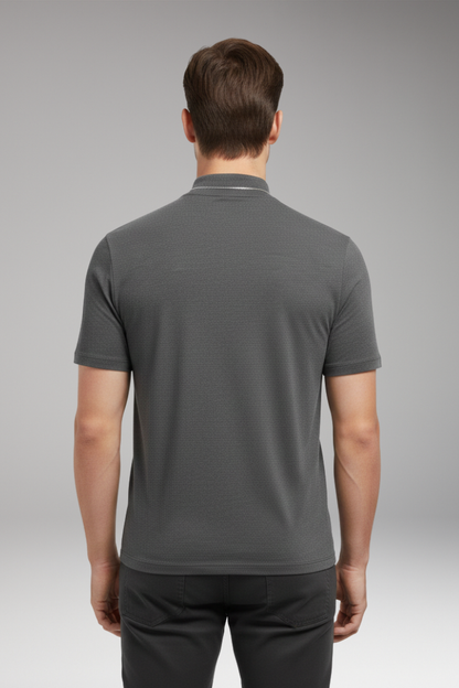 Men's Short Sleeve High Collar T-Shirt