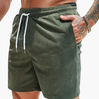 Men's Corduroy Shorts Textured With Pockets - VibreMode