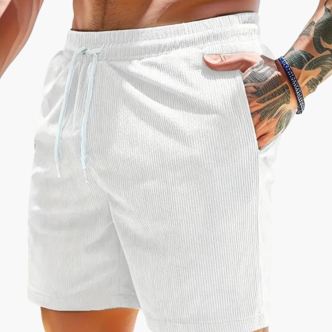 Men's Corduroy Shorts Textured With Pockets