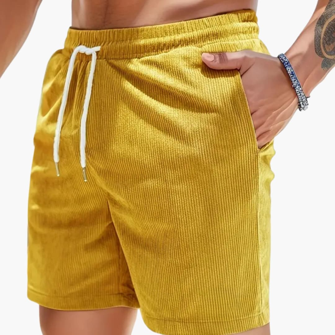 Men's Corduroy Shorts Textured With Pockets