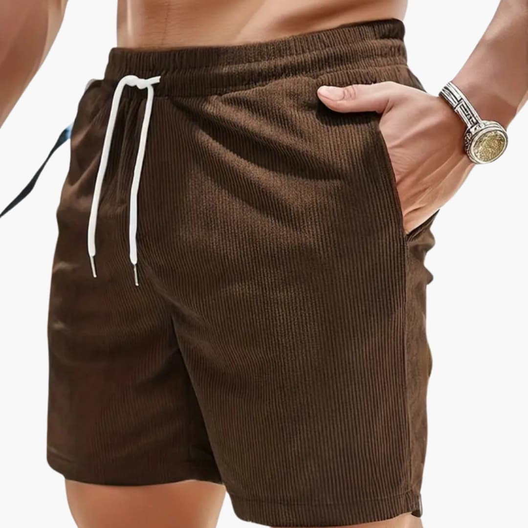 Men's Corduroy Shorts Textured With Pockets