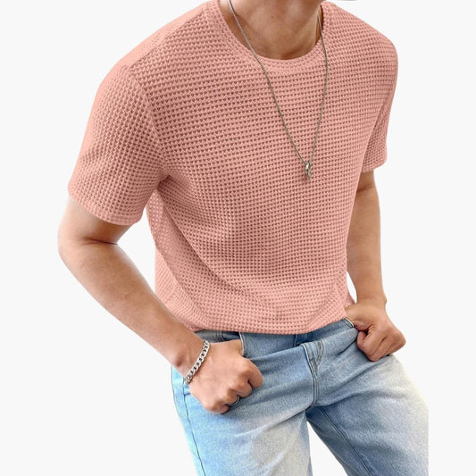 Men's Short Sleeve Crew Neck T-Shirt Textured - VibreMode
