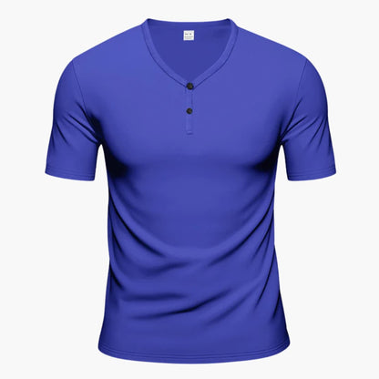 Men's Short Sleeve Henley T-Shirt Textured Button Front