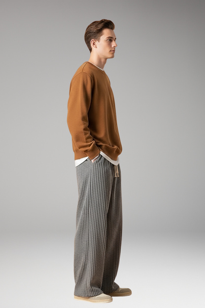 Men's Relaxed Fit Sweatpants Textured Streetwear Style