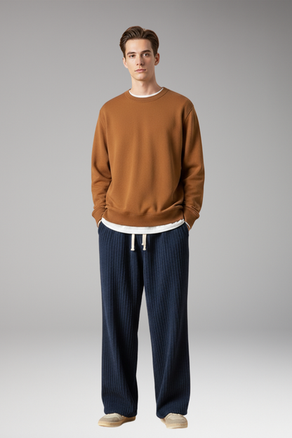 Men's Relaxed Fit Sweatpants Textured Streetwear Style