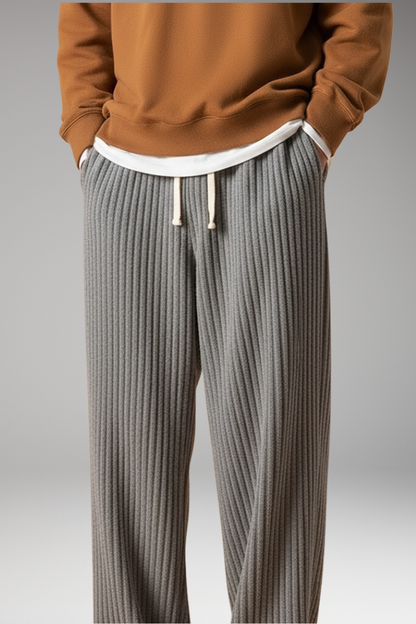 Men's Relaxed Fit Sweatpants Textured Streetwear Style