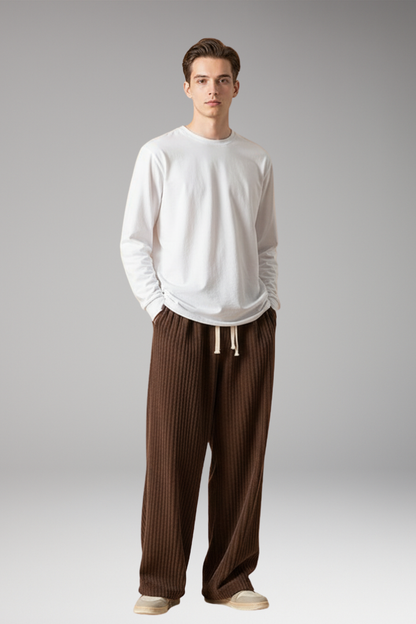 Men's Relaxed Fit Sweatpants Textured Streetwear Style