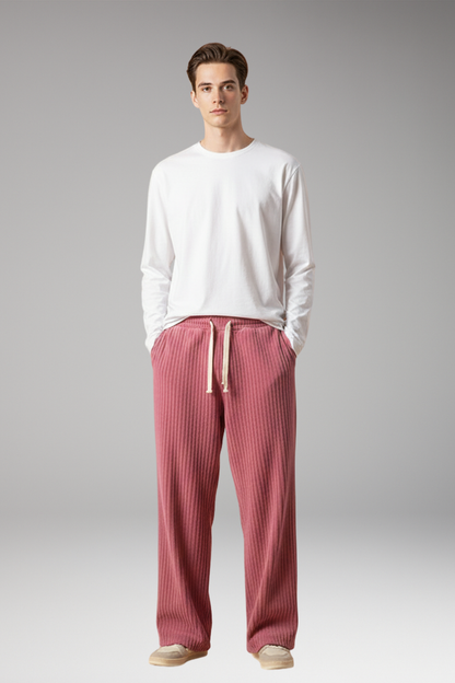 Men's Relaxed Fit Sweatpants Textured Streetwear Style