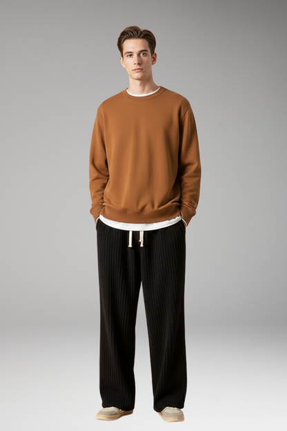 Men's Relaxed Fit Sweatpants Textured Streetwear Style