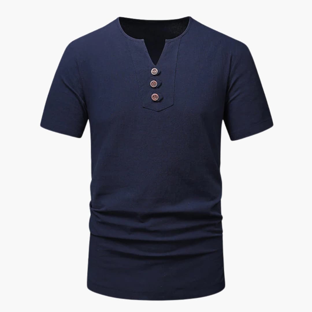 Men's Short Sleeve Henley T-Shirt - VibreMode