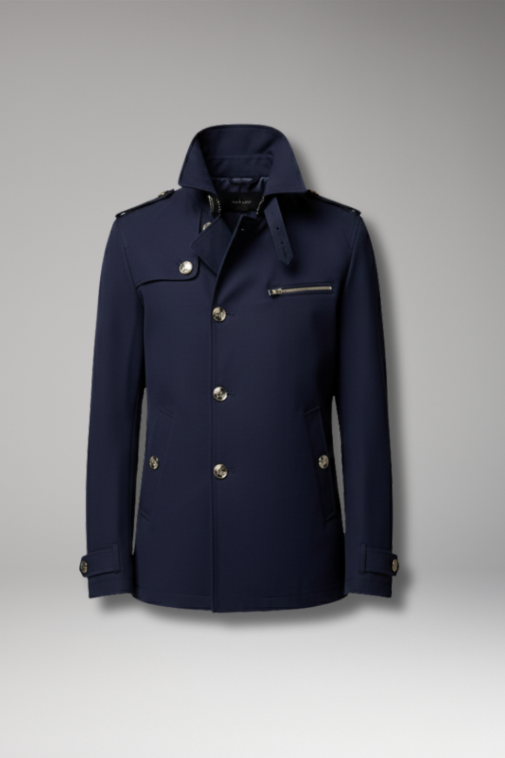 Men's Trench Coat Button Front Cotton Waterproof - VibreMode