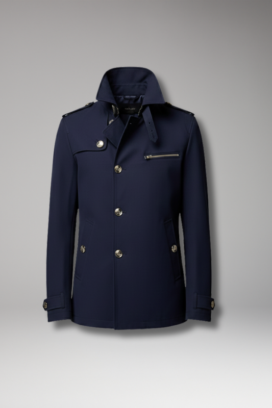 Men's Trench Coat Button Front Cotton Waterproof - VibreMode