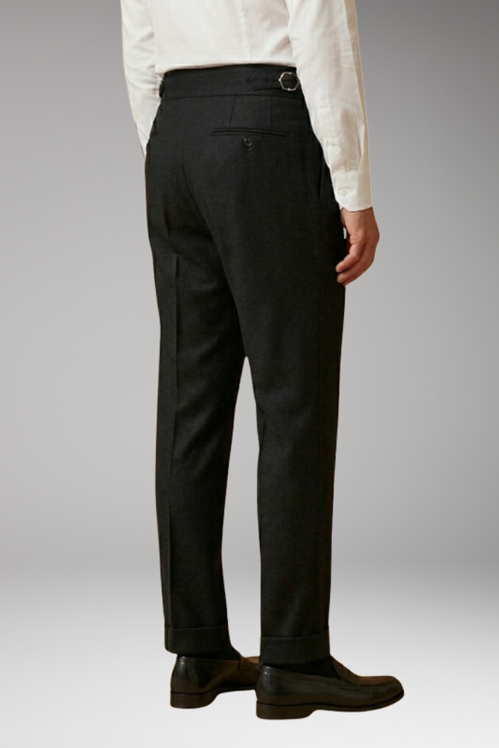 Men's High Waist Trousers Adjustable Buckle