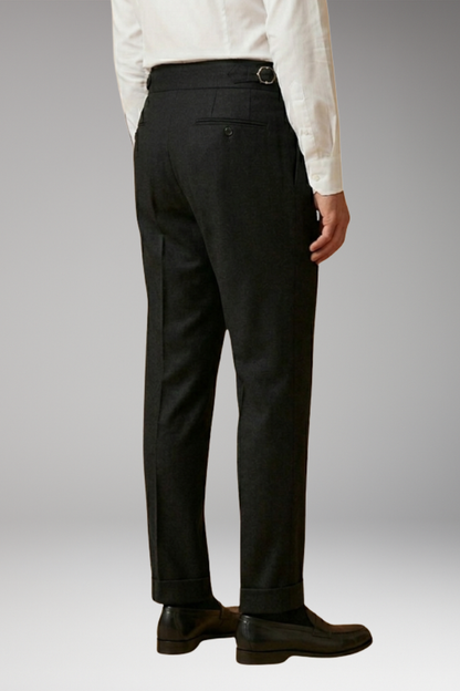 Men's High Waist Trousers Adjustable Buckle