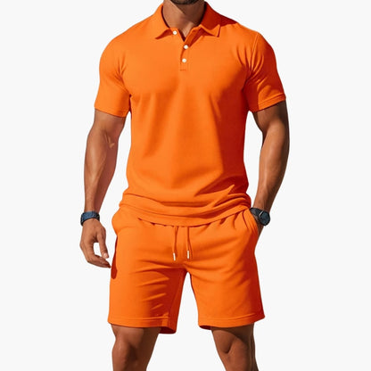 Men's Polo Short Set Collared Shirt