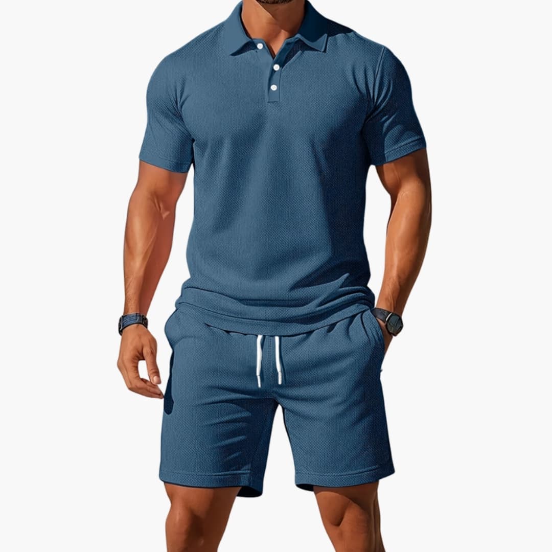Men's Polo Short Set Collared Shirt