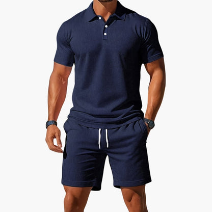 Men's Polo Short Set Collared Shirt