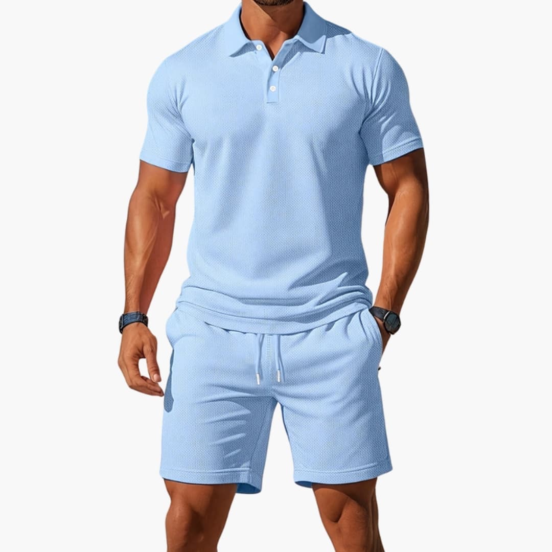 Men's Polo Short Set Collared Shirt - VibreMode
