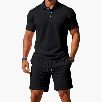 Men's Polo Short Set Collared Shirt
