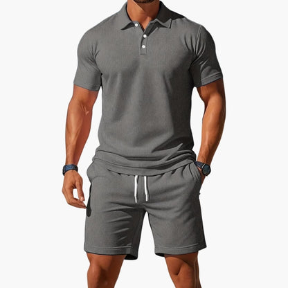 Men's Polo Short Set Collared Shirt