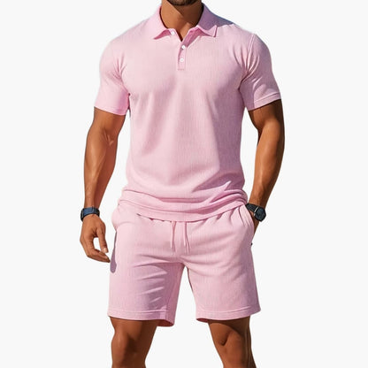 Men's Polo Short Set Collared Shirt