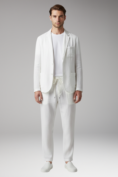 Men's Blazer Suit Elastic Pants Set
