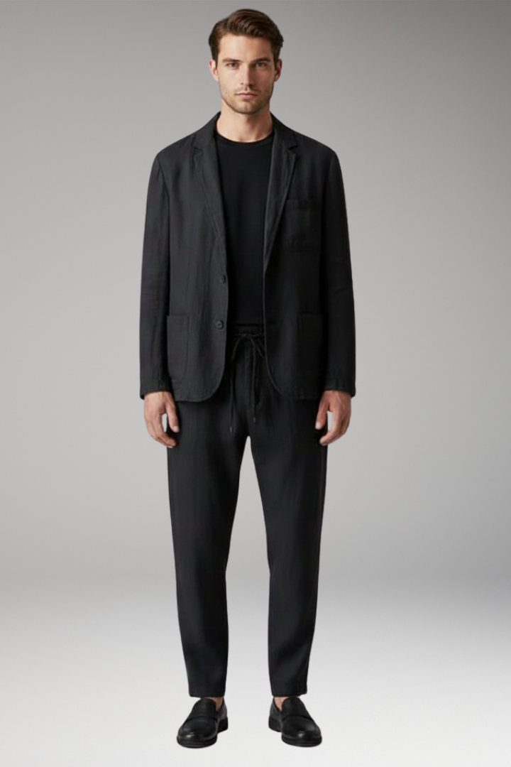 Men's Blazer Suit Elastic Pants Set