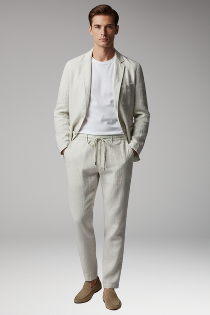 Men's Blazer Suit Elastic Pants Set