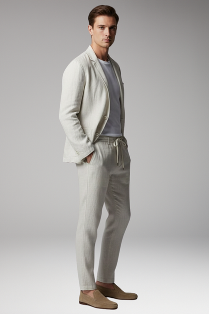 Men's Blazer Suit Elastic Pants Set