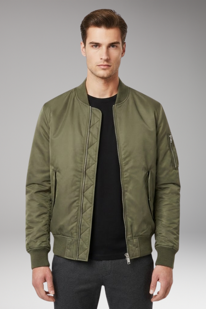 Men's Bomber Jacket Zipper Multi Pockets