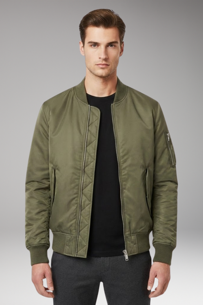 Men's Bomber Jacket Zipper Multi Pockets