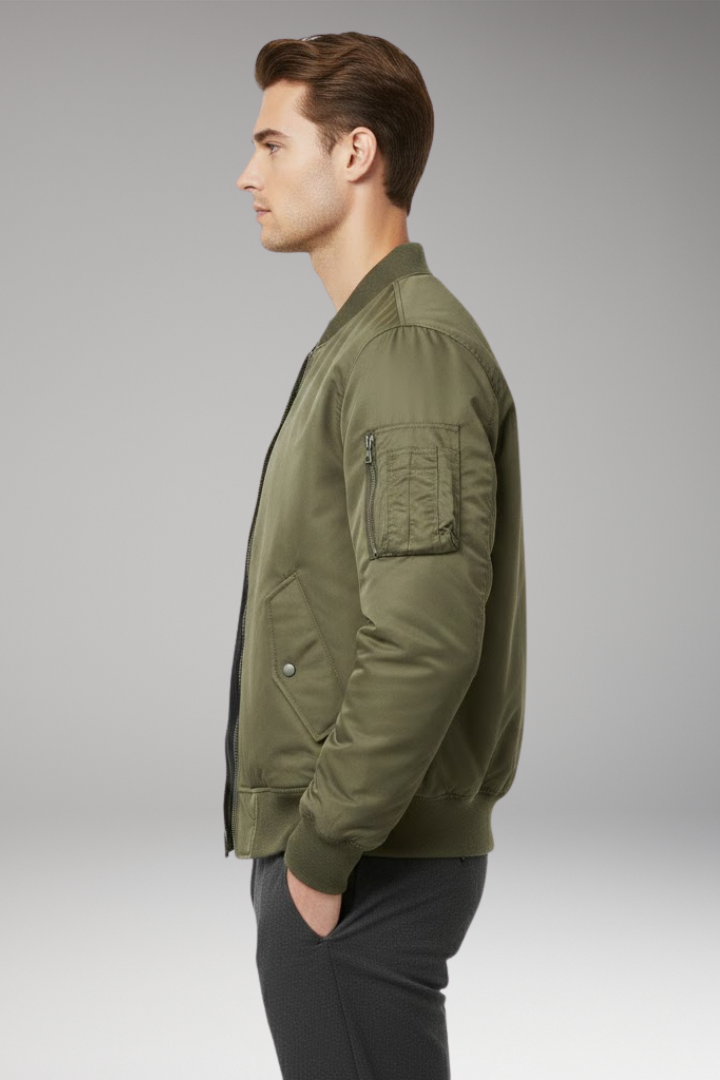 Men's Bomber Jacket Zipper Multi Pockets