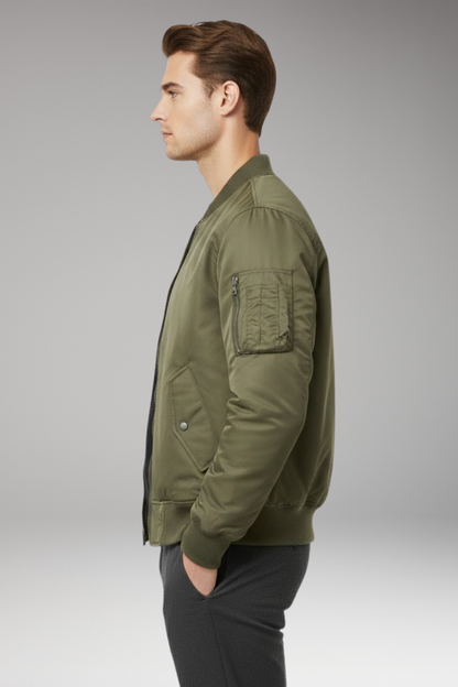 Men's Bomber Jacket Zipper Multi Pockets