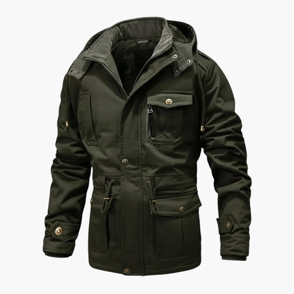 Men's Hooded Utility Jacket With Pockets
