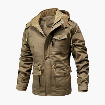 Men's Hooded Utility Jacket With Pockets