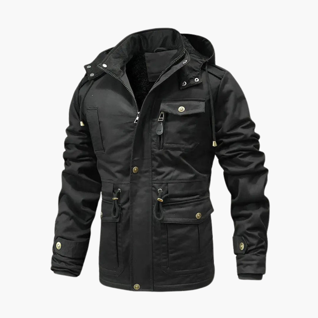 Men's Hooded Utility Jacket With Pockets
