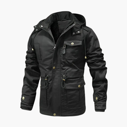Men's Hooded Utility Jacket With Pockets