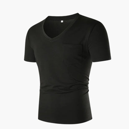 Men's Short Sleeve V-Neck T-Shirt With Pocket - VibreMode